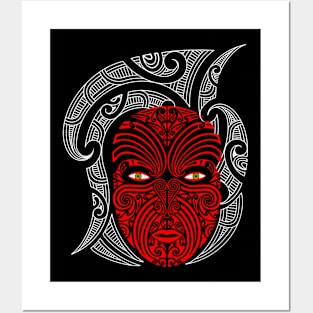 Maori face tattoo Posters and Art